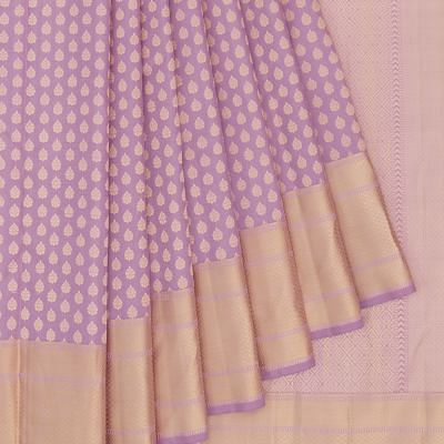 Kanchipuram Silk Threaded Brocade Lavender Saree