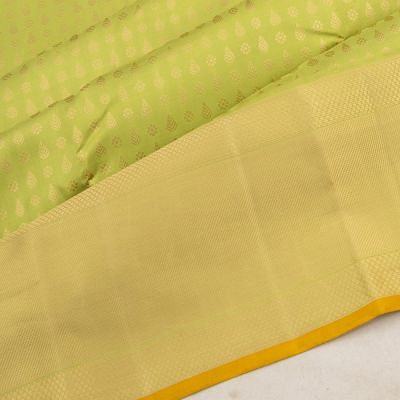 Kanchipuram Silk Threaded Brocade Pastel Green Saree