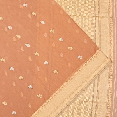 Banarasi Cotton Butta Brown Saree