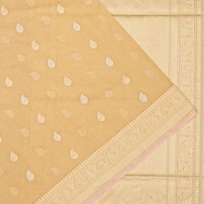 Banarasi Cotton Butta Cream Saree