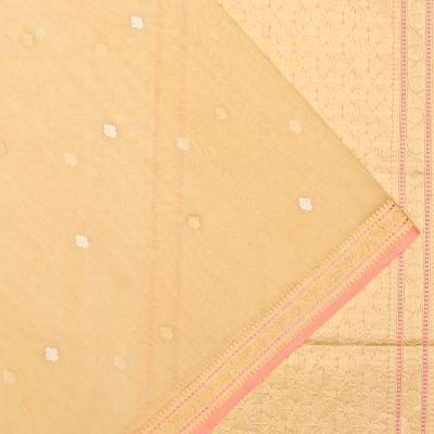 Banarasi Cotton Butta Cream Saree