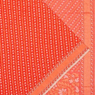 Banarasi Cotton Jamdani Rakthambari Red Saree