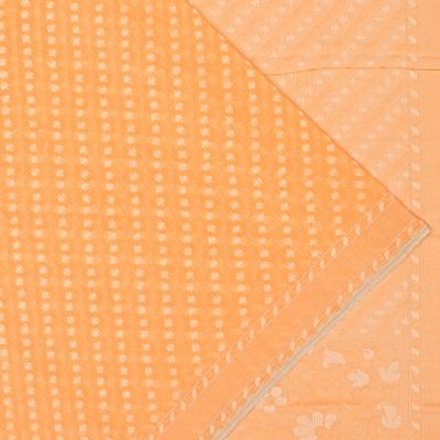 Banarasi Cotton Jamdani Pastel Orange Saree