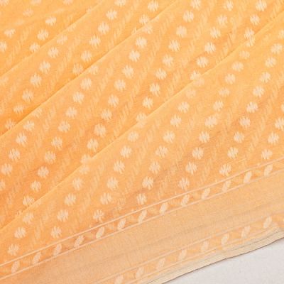 Banarasi Cotton Brocade Pastel Orange Saree