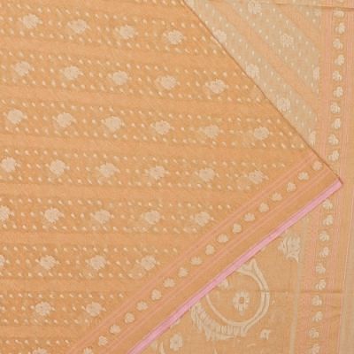 Banarasi Cotton Jamdani Pastel Orange Saree