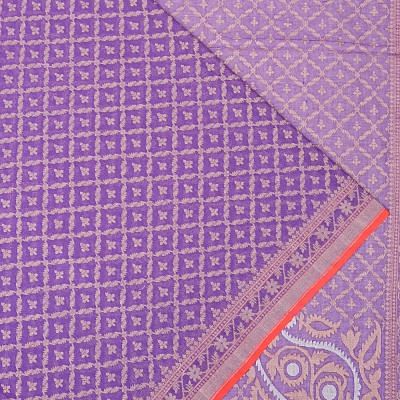 Banarasi Cotton Jamdani Violet Saree