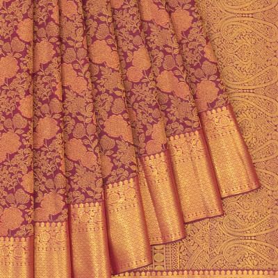 Kanchipuram Silk Brocade Purple Saree