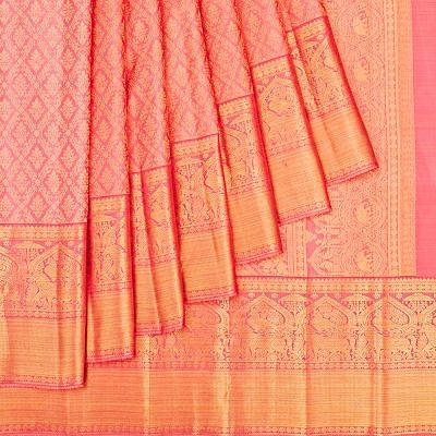 Kanchipuram Silk Brocade Pink Saree