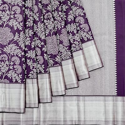 Kanchipuram Silk Brocade Violet Saree