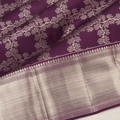 Kanchipuram Silk Checks Purple Saree