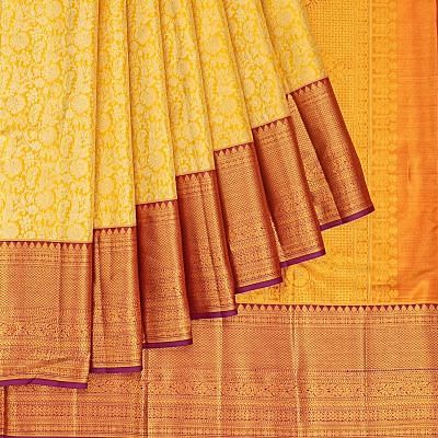 Taranga Kanchi Silk Tissue Brocade Gold Saree