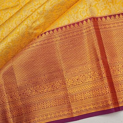 Taranga Kanchi Silk Tissue Brocade Gold Saree