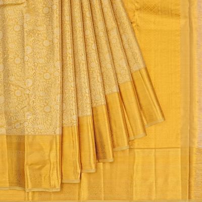 Taranga Kanchi Silk Tissue Brocade Gold Saree