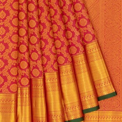 Kanchipuram Silk Brocade Pink Saree