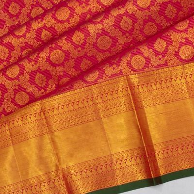 Kanchipuram Silk Brocade Pink Saree