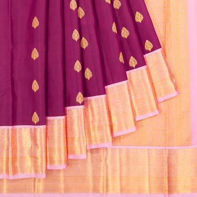 Kanchipuram Silk Butta Purple Saree