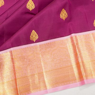 Kanchipuram Silk Butta Purple Saree