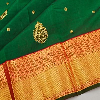 Kanchipuram Silk Butta Green Saree