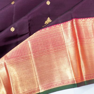 Kanchipuram Silk Butta Purple Saree