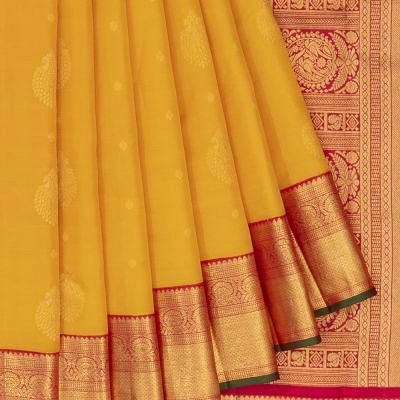 Classic Kanchipuram Silk Butta Yellow Saree