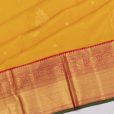 Classic Kanchipuram Silk Butta Yellow Saree