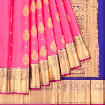 Kanchipuram Silk Butta Pink Saree