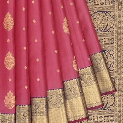 Kanchipuram Silk Butta Pink Saree