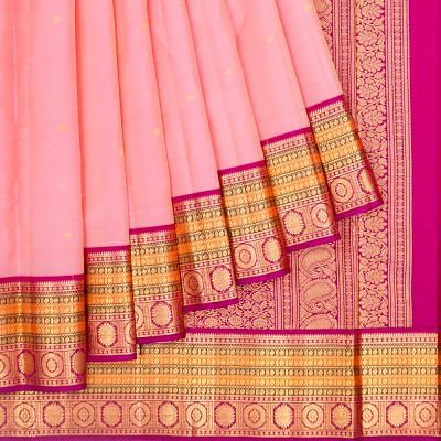 Kanchipuram Silk Butta Baby Pink Saree