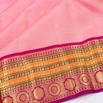 Kanchipuram Silk Butta Baby Pink Saree