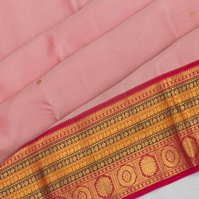 Classic Kanchipuram Silk Butta Baby Pink Saree