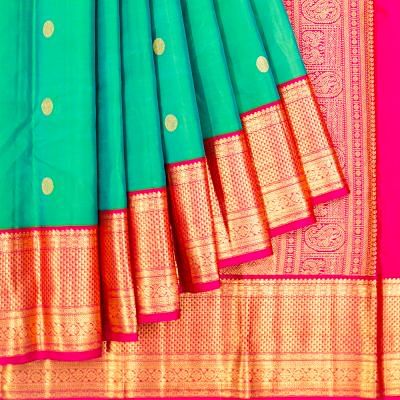 Kanchipuram Silk Butta Green Saree