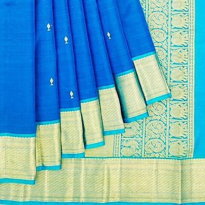 Kanchipuram Silk Butta Blue Saree