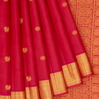 Kanchipuram Silk Butta Kalanetha Pink Saree