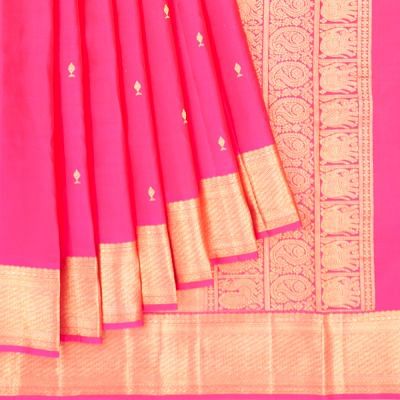 Kanchipuram Silk Butta Pink Saree