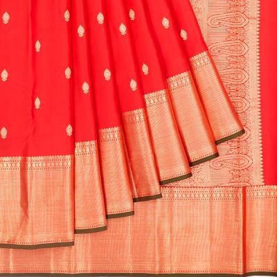 Kanchipuram Silk Butta Red Saree