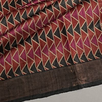 Tussar Geometrical Printed Multicolour Saree