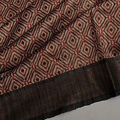 Tussar Printed Brown Saree