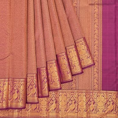 Kanchipuram Silk Brocade Purple Saree