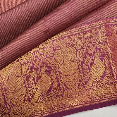 Kanchipuram Silk Brocade Purple Saree