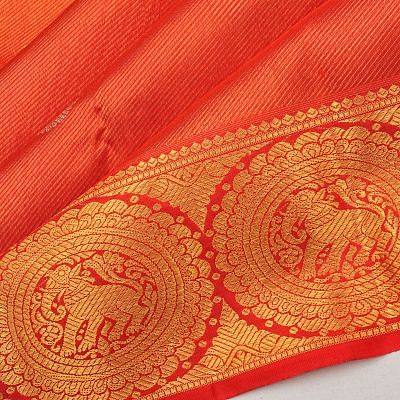 Kanchipuram Silk Brocade And Butta Red Saree