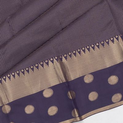 Taranga Kanchi Silk Checks Dark Blue Saree