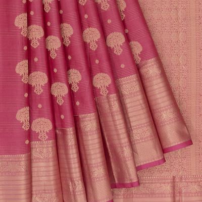 Taranga Kanchi Silk Horizontal Lines Lavender Saree