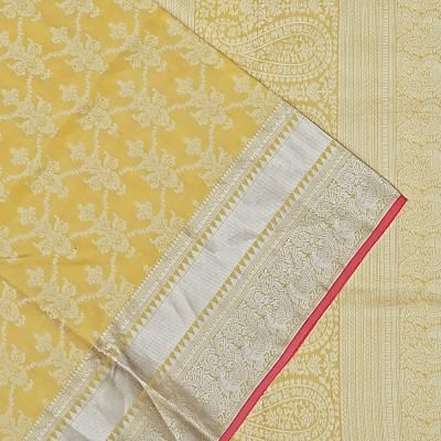 Coimbatore Soft Silk Jaal Yellow Saree