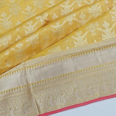 Coimbatore Soft Silk Jaal Yellow Saree