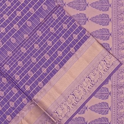 Coimbatore Soft Silk Checks And Butta Lavender Saree