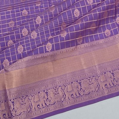 Coimbatore Soft Silk Checks And Butta Lavender Saree