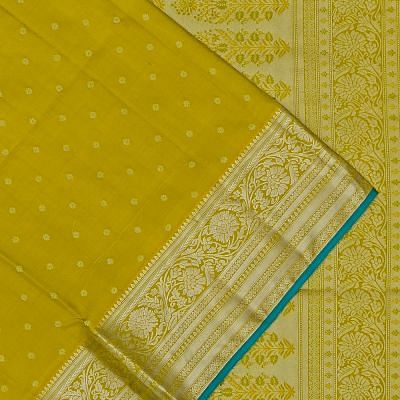 Coimbatore Soft Silk Checks And Butta Lemon Yellow Saree