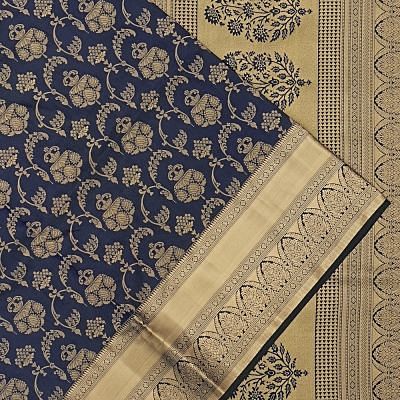 Coimbatore Soft Silk Brocade Dark Blue Saree