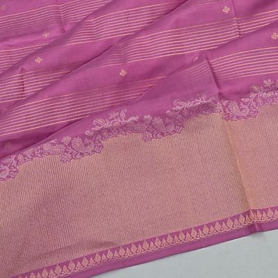 Coimbatore Soft Silk Horizontal Lines And Butta Lavender Saree