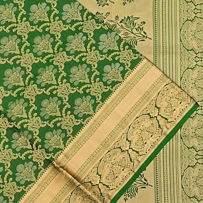 Coimbatore Soft Silk Brocade Dark Green Saree